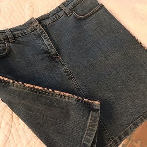 BURBERRY Jean mini skirt